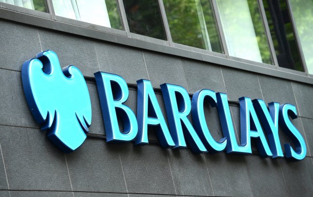 Barclays sign.