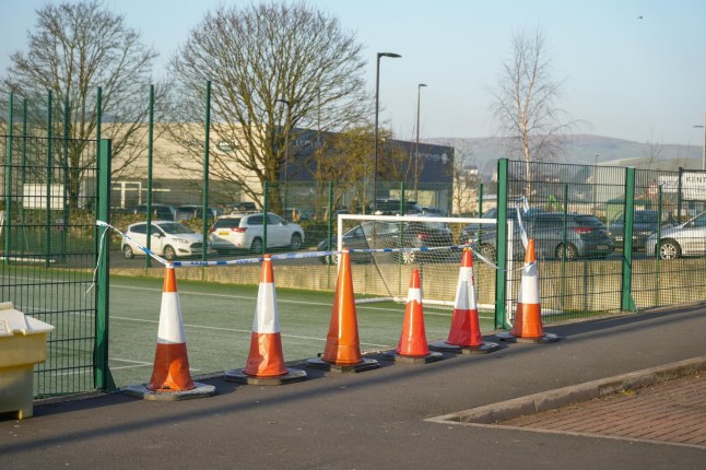 Alamy Live News. 3A10AX2 Shap Road, Kendal, Cumbria 6th March 2025: Thursday morning shows Kendal Rugby Club in the daylight after a child died and another was injured when a car drove off a raised car park, hitting them on the pitch below. - Cumbria Police have left the scene, leaving the broken fence and a clear pitch after a car crashed through a fence at Kendal Rugby Union Football Club on Wednesday afternoon, down to a pitch from the car park, hitting children playing football below. One child has died from their injuries. Cumbria Police released a statement on Wednesday evening: Police were contacted at 4:58pm t This is an Alamy Live News image and may not be part of your current Alamy deal . If you are unsure, please contact our sales team to check.