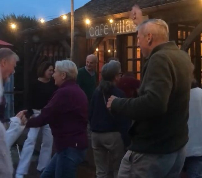 Mrs Karen Carter and Mr Guerrier could be seen dancing together in a video shared on Facebook grabs - British expat murdered in France is seen smiling and dancing care-free