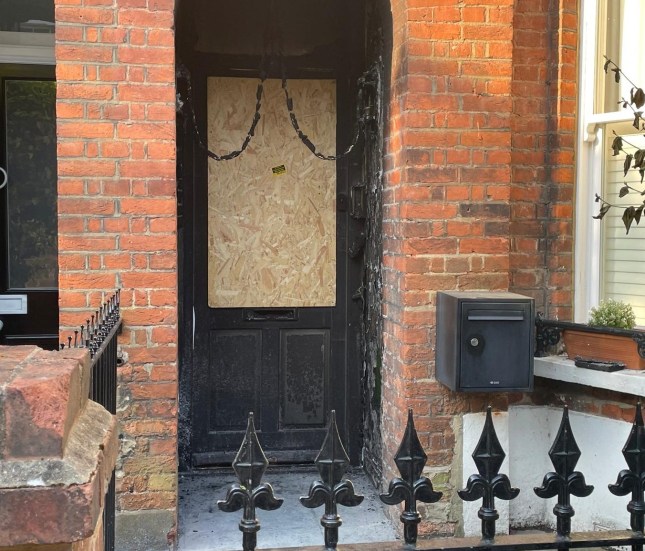 The damage outside of the Prime Minister's property in north London (Picture: John Dunne)