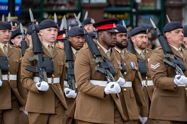 Military Procession For 80th Anniversary VE Day Celebrations In London