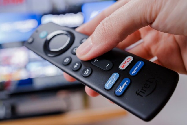 BERLIN, GERMANY - JANUARY 05: The remote control of an Amazon fire TV stick is pictured on January 05, 2022 in Berlin, Germany. (Photo by Thomas Trutschel/Photothek via Getty Images)