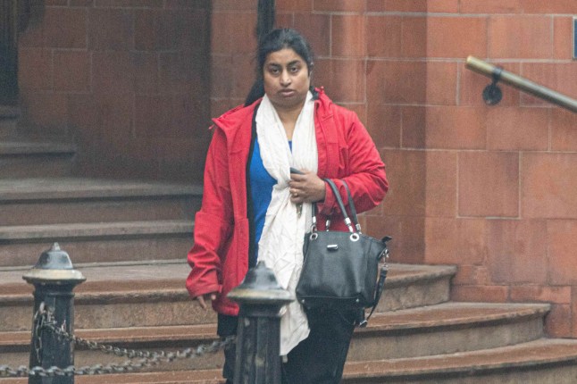 Hemalatha Jayaprakash leaves court.