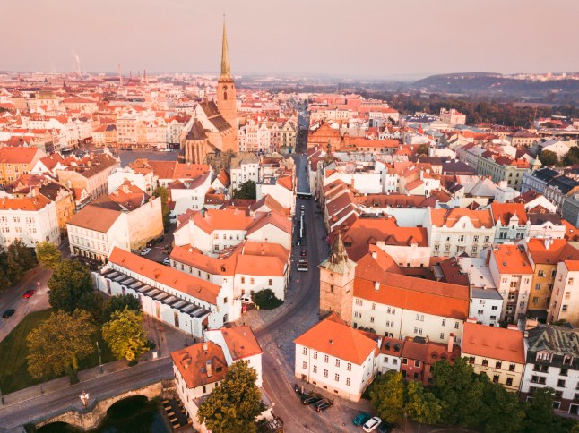 Architecture of Pilsen. Pilsen, Pilsner Region, Czechia.